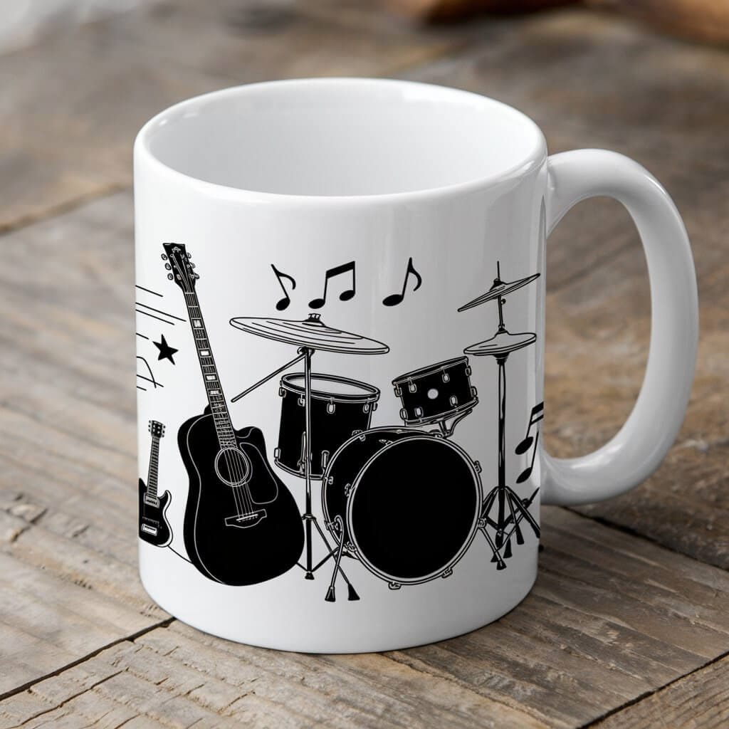 Ropa con Motivos Musicales - El Regalo Perfecto para Melómanos 4 productos musicales tazas de cerámica