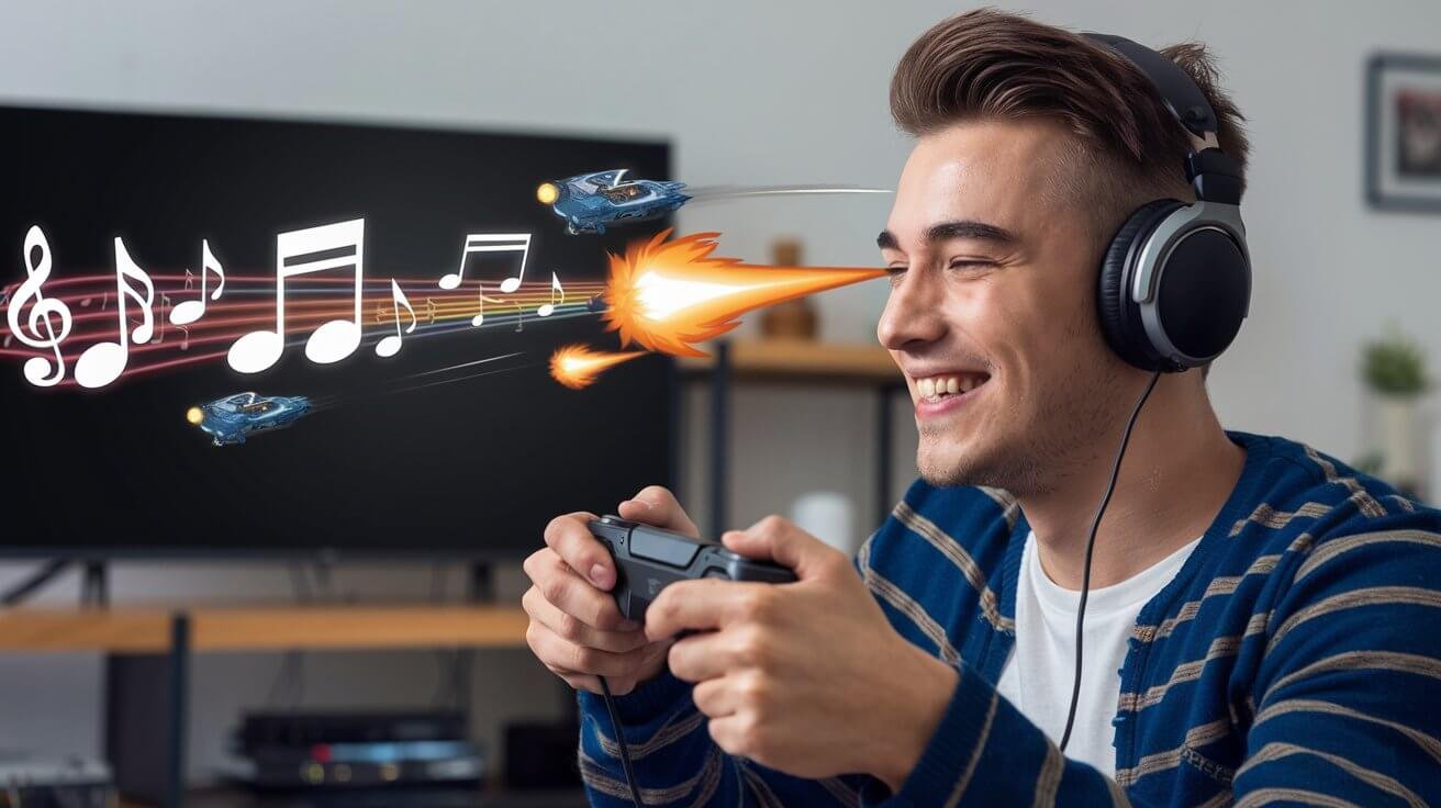 Juegos Musicales Online: Aprendizaje 100% Eficaz y Gratis 1 joven jugando a juegos musicales